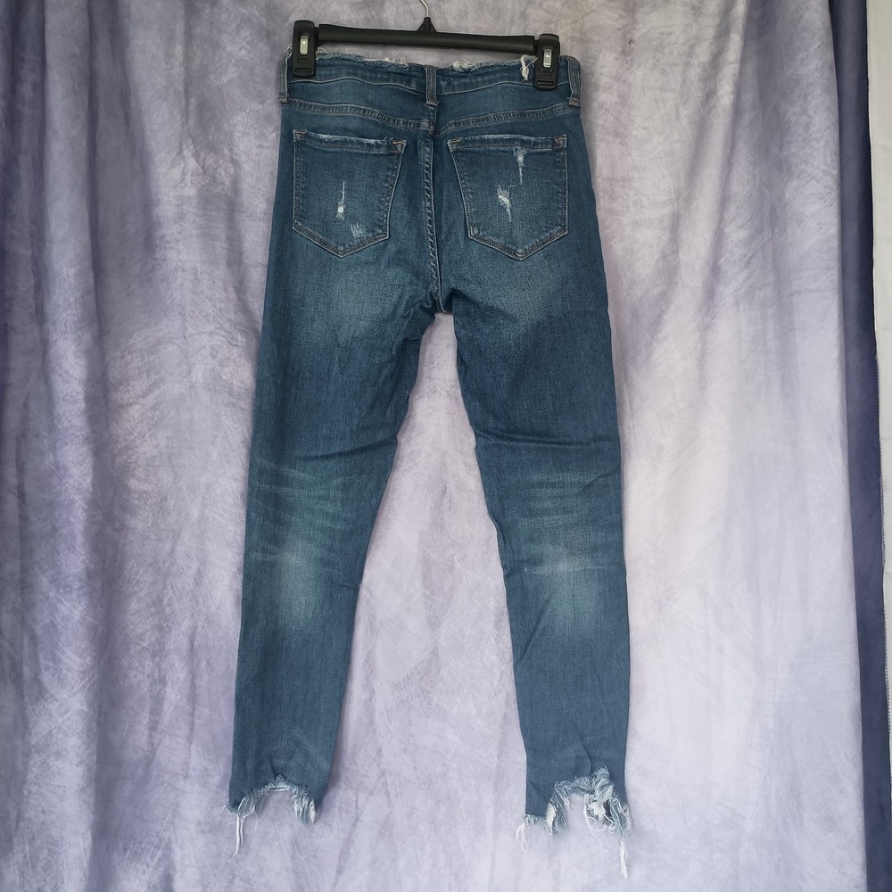 Fashion Nova Distressed Raw Waist Skinny Jeans - Picture 5 of 7